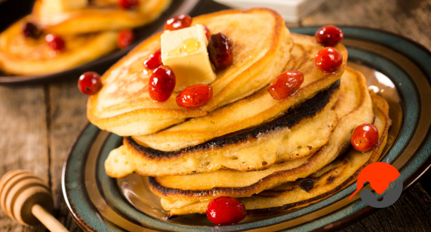 A stack of pancakes