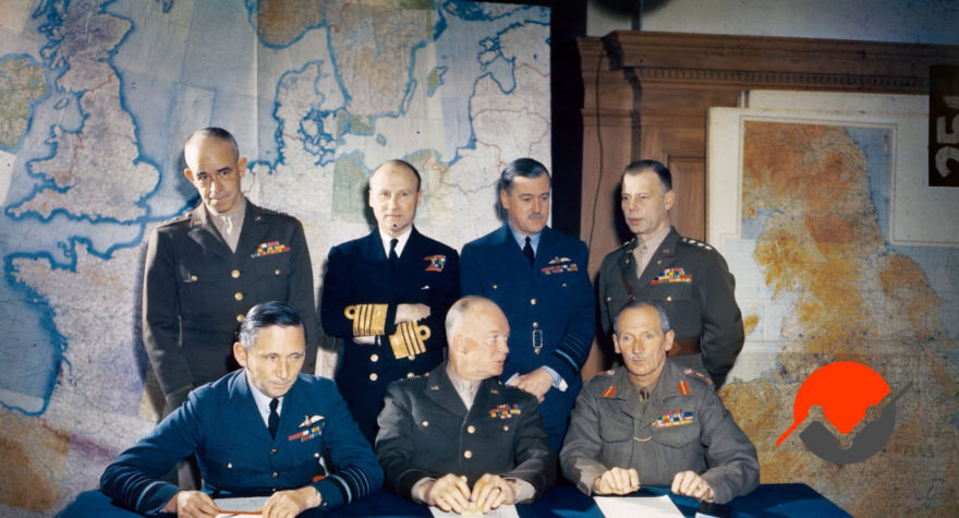 The leadership team of SHAEF from WWII, an image relevant to marketing strategy